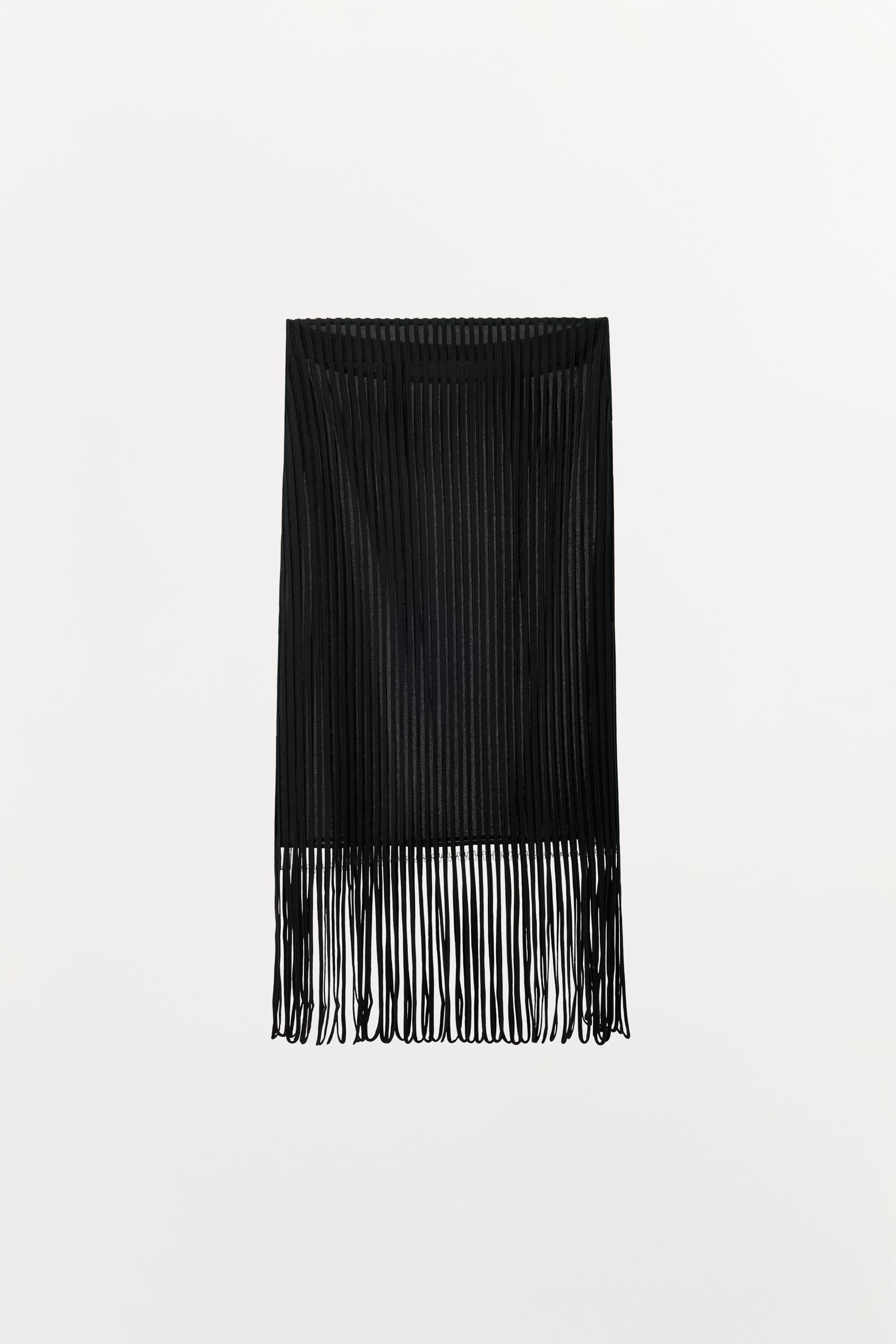 JUPE À BANDES FRANGES